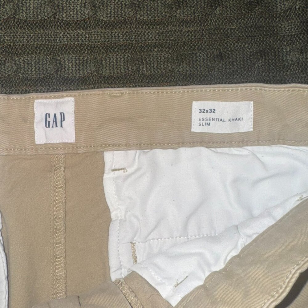 Khaki Flat Front Pants - Picture 2 of 5